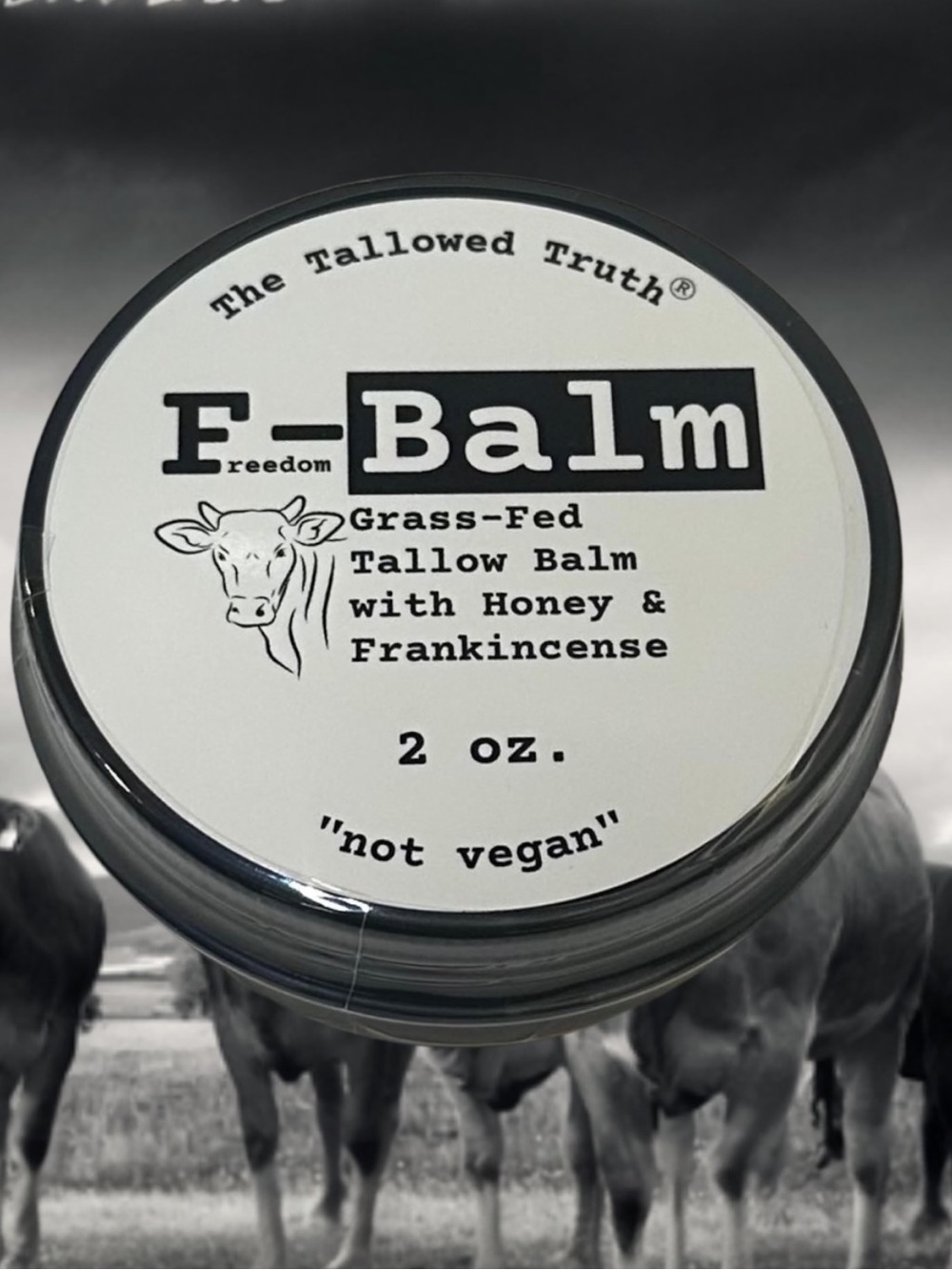THE TALLOWED TRUTH Bundle of TWO Sealed 2oz Containers of "F-Balm"  Beef Tallow